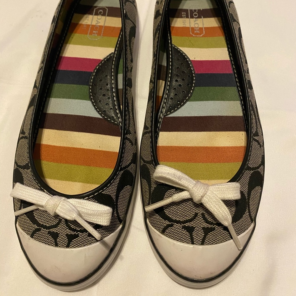 Coach Melisa ballet flat black and white sneakers